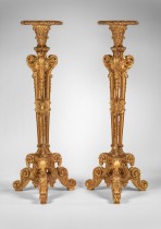 A Very Fine and Rare Pair of William and Mary Giltwood Torcheres Attributed to Jean Pelletier for the Duke of Montagu