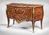 A French Louis XV Ormolu-Mounted Marquetry Commode