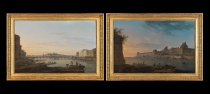 A Pair of Oil Paintings of Views of Le Pont Neuf, Paris