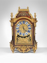 A Louis XIV Red Tortoiseshell and Ormolu Bracket Clock by Frizon