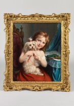 Little Girl with a Maltese Terrier